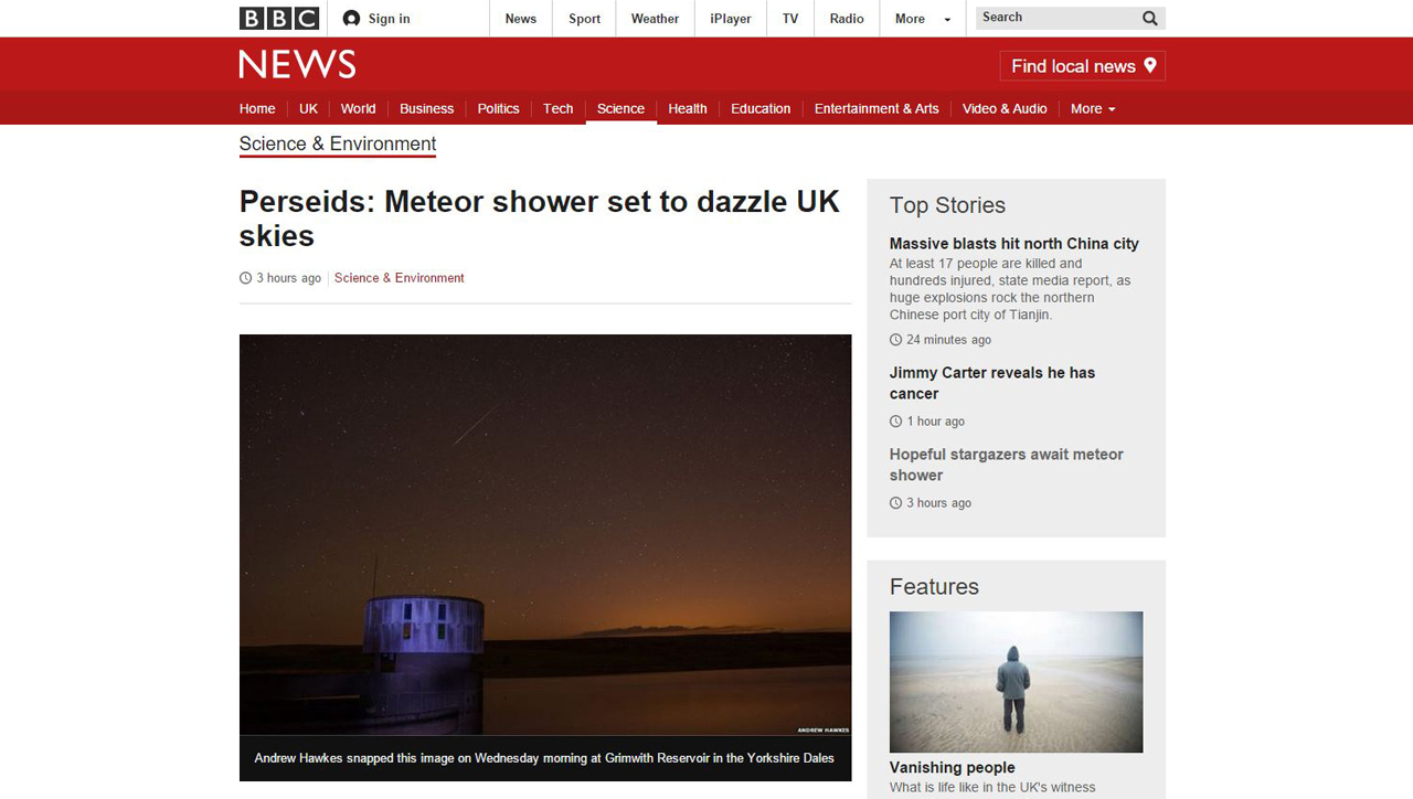 My photo featured on BBC News website