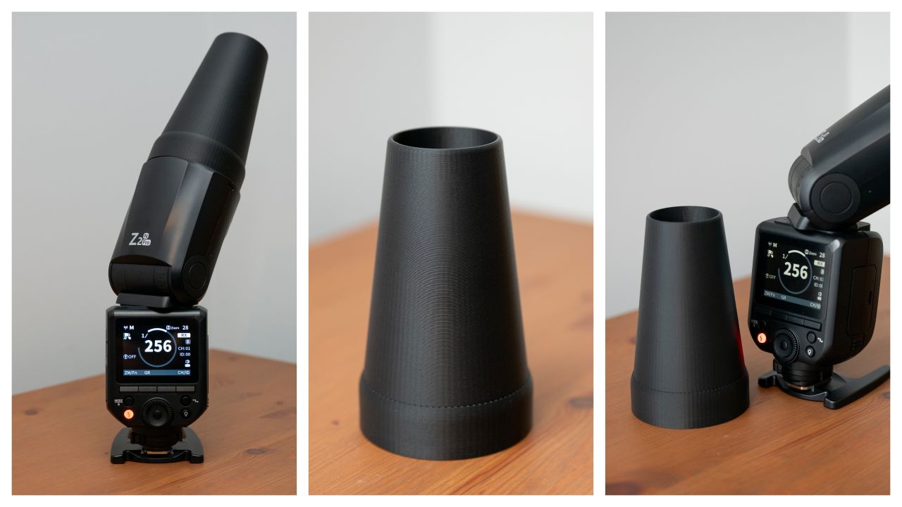Neewer z2 flash snoot 3d printed stl collage